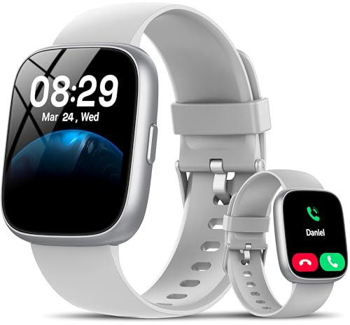 Smart Watch with Alexa Built-in, 1.83 HD Fitness Watch with Bluetooth Calling, New Smartwatch with Heart Rate/Sleep Monitor, 110+ Sports Modes, IP68 Waterproof Activity Tracker for Android iOS, Gray