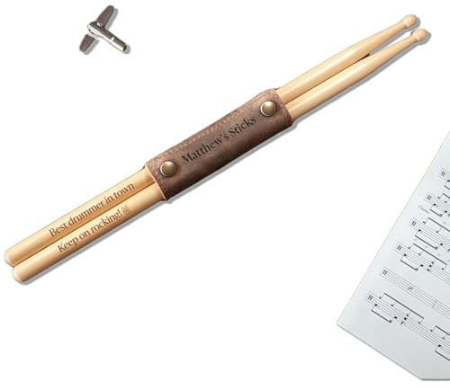 ‌Personalisierte 1 Paar Ahorn-Drumsticks, Individuell Graviert Mit Name/Text/Datum, Drum Hammer Jazz Beating Stick, For Musiker, Schlagzeuger, Band – Musikinstrumente Geschenk(7A)