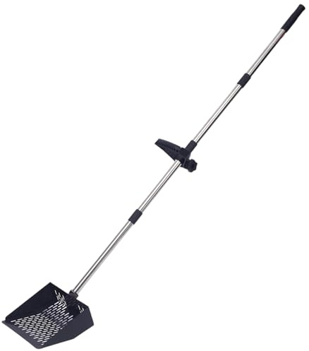 Rastrello per sabbia, rastrello antipulci per sabbia regolabile, cavo da 64 pollici in metallo con impugnatura antiscivolo, setaccio rimovibile per pettinatura da spiaggia, giardinaggio e uso domes