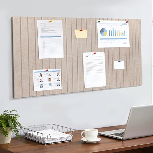 Filz Pinnwand 80x40cm Dunkel Kamel Faltbare Pinnwand Kork Alternative | 0,9cm Dick Memoboard mit 45 Pinnadeln 30 Spurloser Kleber Hochhaftend Pinnwand Ohne Bohren für Büro Schulen Küche Hause