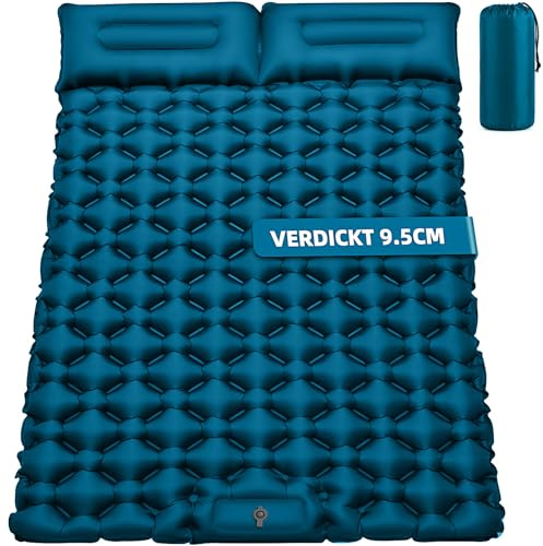 Colchoneta Camping para 2 personas 9,5 cm 204x130 cm Ultraligero portátil