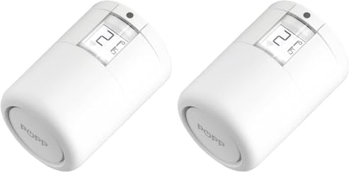 POPP Zigbee Heizungsthermostat | smartes Thermostat | programmierbar | App Steuerung | intelligente Heizungssteuerung | SmartThings & Alexa kompatibel - bis 30% Heizkosten sparen | inkl. Adapter