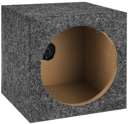 sourcing map 8 Inch Ported Wooden Speaker Enclosure, Gray Single Vented Subwoofer Box Car Audio Truck Speaker Box for DIY Home Vehicle Audio Custom Sound Supplies