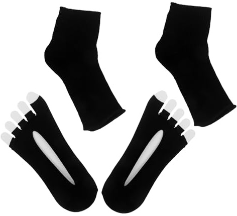 PATKAW 2 Stück UV Socken für Gelnagellampe mit UV Schutz und Anti Bräunung aus Stoff Schwarz Flacher Mund für Maniküre und Pediküre zu Hause