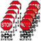 GreenIT Stop Alarm System Aufkleber Sticker 4cm Warnung Hinweis gesichert gespiegelt für Innenseite Fenster Scheibe (5)