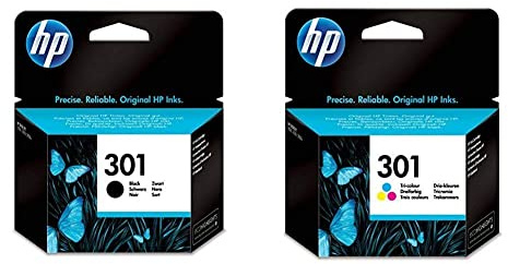 HP CH561EE, CH562EE 301 Original Ink Cartridges, Black and Tri-Colour, Bundle, Pack of 2