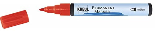 KREUL 47612 - Permanentmarker medium, rot, mit Rundspitze, Strichstärke 1,5 - 3 mm, für flächige Gestaltungen, zum Beschriften und Gestalten für Grafiker, Industrieanwender, Kunst und Hobby