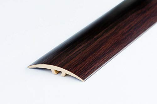 Aluminium Carpet Cover Wood Effect Threshold Transition Strip 35mm Door Floor LW_35 TMW-Profile (Dark Walnut)