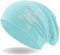 Strass Stern Damen Beanie Mütze | elastisches Slouch Long Beanie | Mädchen Mütze | mit edler Strass Applikation | leicht und weich (Mint)