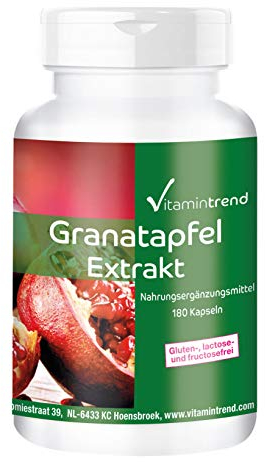 Extracto de Granada 500mg – 180 cápsulas – vegano – Alta dosis – Polvo encapsulado | Vitamintrend®