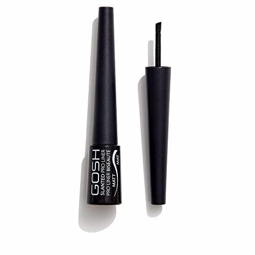 GOSH GO414335 Slanted Pro Liner Eyeliner 002-matte Black 3 ml for Adults, Built for Everyday use, 3 ml, Black
