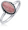 Bling Jewelry Westlicher Boho zarter Fassung Oval Cabochon Edelstein Rosenrosa Rhodochrosit Ring für Frauen Teen 1MM dünnes Band oxidiertes .925 Sterlingsilber