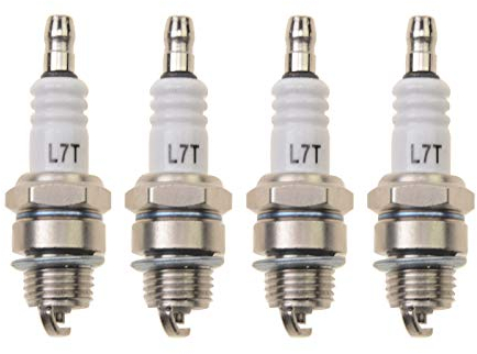 WOOSTAR Zündkerzen L7T Ersatz für 2 Takt 33ccm 43ccm 47ccm 49ccm 4 Wheeler Motor Mini Pocketbike ATV Quad Roller Packung mit 4 Stück
