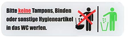 BIKE-label Klo Toiletten 3D Aufkleber Hygieneartikel Nicht in das WC 35 x 125 mm 900134VA