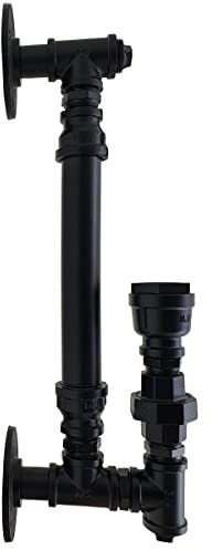 Vintage Wasserpfeife Wandlampe Scone Steampunk Industrial Eisen Rost Retro Home Bar Beleuchtungskörper (Schwarz)