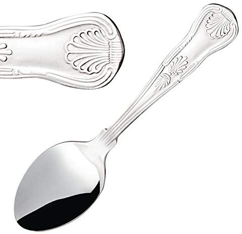 Stainless Steel Cutlery Kings Pattern Forks Knives Tea Spoons Table Spoons Soup Spoons Dinner Cooking (Kings Tea Spoon Pack of 6)