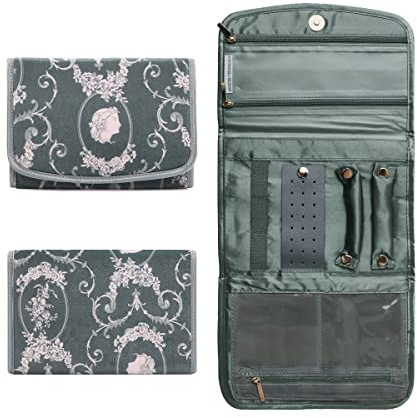 Dizdvizd Bolsa de Rollo de Joyería, Organizador de Joyas Terciopelo Estuche Joyas Bolsas Viaje para Collares, Pulseras, Pendientes, Anillos, Relojes