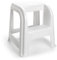 CABLEPELADO Taburete de Plástico, Taburete Ligero, Taburete apilable, Banqueta Multiusos, Taburete Multiusos, Taburete con escalón, Soporta hasta 150Kg, 45.5 cm Altura x 44 cm Ancho, Blanco