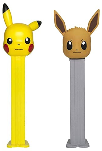 Pez Juego de dispensadores de caramelos de Pokemon – Pikachu y Eevee Pokemon PEZ dispensador con 2 recambios de caramelos PEZ | Pokemon Bonbons | Regalos de fiesta Pokemon, bolsas de tumba