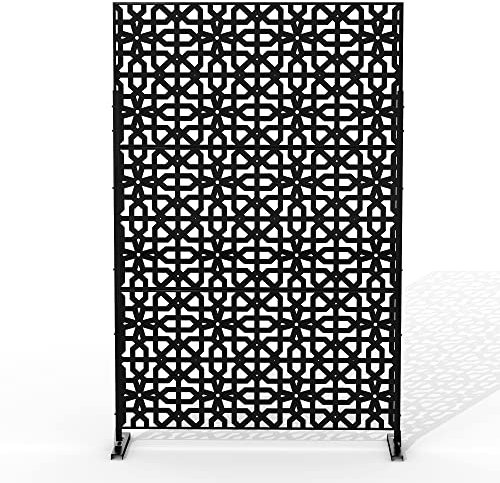 Elevens Metall-Sichtschutz, für den Außenbereich, Terrasse, freistehend, dekoratives Sichtschutz-Set mit Ständer für Terrasse, Balkon, Garten, Außen- und Innenbereich
