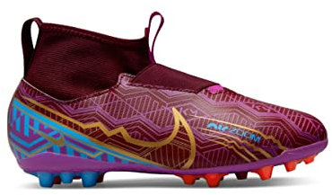Nike Jr. Zoom Mercurial Superfly 9 Academy Km Ag High top, Dark Beetroot MTLC Vivid Gold, 3.5 UK
