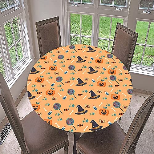 FANSU Runde Tischdecke Garten Abwaschbar, Polyester Fleckschutz 3D Druck Serie Tischdecken für Gartentisch, Outdoor in Kiche, Haushalt & Wohnen (Süßigkeiten-Sterne,Durchmesser 100cm)