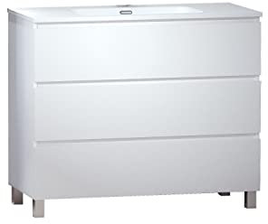 Baikal Mueble de Baño TRIX. Mueble 3 cajones, con Patas. Varios Acabados y Medidas. Mueble Montado. 3 Cajones 100 cm Blanco