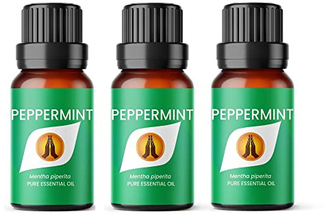 Aroma Energy Peppermint Essential Oil, 30ml (3x10ml) | Diffuser oil for home, summer aromatherapy, candle making, soap, hair, spider repellent sprays | Natural, Vegan, UK Made