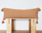 Lumi Living Kissenbezug aus 100 % weicher Baumwolle, gestreift, gerippt, mit Quasten, 35,6 x 91,4 cm, gebackener Ton