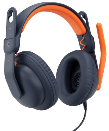 Logitech Zone Learn Wired Headset with Microphone for Learners, Comfortable and Adjustable Fit for Kids, 3.5mm AUX, for Windows/MacOS/iPadOS/Android/Mobile - Over-Ear, Blue