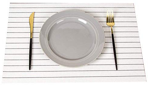 Lot de 4 Sets de Table antidérapants lavables en PVC avec Isolation Thermique, 45 x 30 cm, sous-Verre pour Table à dîner, Bol, Plat, Blanc (Taille Unique Blanche)