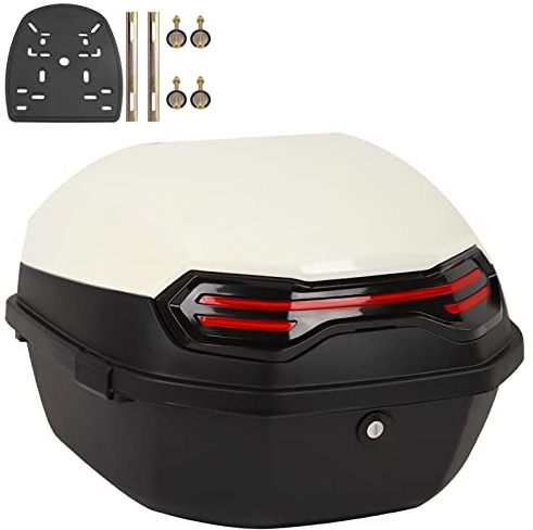 NUACOS Motorrad Kofferraum Universal Top Box wasserdichte Motorrad Heckbox mit RüCken für Roller Moped,E,11 * 15 * 15inch