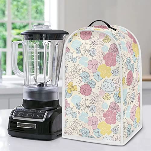 Poceacles Cartoon Flowers Pattern Blender Cover Blender Dust Cover, Stand Mixer or Coffee Maker Appliance Cover Anti Fingerprint Dust Proof Blender Cover