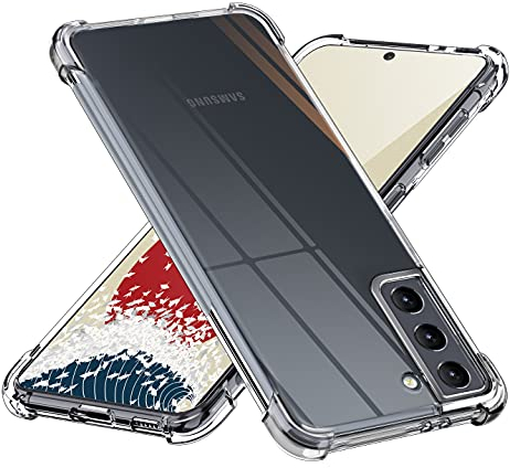 ONES Ultra Transparente Funda para Samsung Galaxy S21, Airbag A Prueba de Golpes, Bordes Elevados para Protege Cámara y Pantalla, Claro TPU Bumper Delgada Flexible Silicona Carcasa