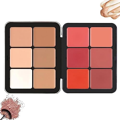 Concealer Palette 12 Colors Makeup Professional Color Correcting Concealer Cream Blush Palette, Long-Wearing Full Coverage Makeup for All Skin Types.