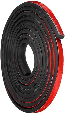 sourcing map Bandes adhésives en caoutchouc, 10 mm (l) x 5 mm (P) x 2,5 m (L) - Rouleaux de feuille de caoutchouc néoprène solide avec dos adhésif pour joints de bricolage, joints, tampons d'artisanat