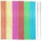 XINGXINLIAN 60 Pieces Reusable Drinking Straw with 2 Straw Cleaner Brush, Colorful Hard Plastic Drinking Straw Reusable, Reusable Rainbow Straws for Drinking Milk Juice Coffee Cocktail