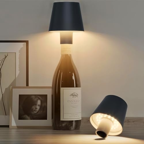 Flaschenlicht, Flaschenlichterkette Korken, Kreative Bar Led Tischlampe Kabellose, Dimmbar Warmes Licht Lampenschirm für Flasche, 3 Farben Tischleuchte Outdoor, Tragbare Atmosphäre Pilz Lampe