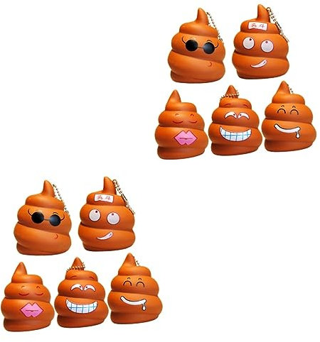 SAFIGLE 10stücke Poop Schlüsselanhänger Lustige Streichspielzeuge Für Partys Rucksack Dekoration Design Material Mixed Style