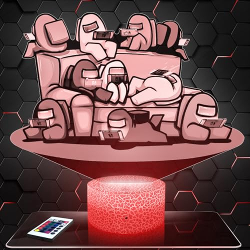 Lampe Among U deko Zimmer Junge Lampe 3D Among Uobjekt Gaming Gamer Videospiele Geschenk gedämpftes Licht Nachtlicht deko Büro. Eigenartig Geschenk Weihnachten Teenager TOP