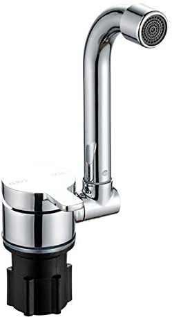 Sunydog Robinet Cuisine, Robinet Pliable pour Camping-Car Rotation 360 ° Robinet de Cuisine évier d'eau à Une Poignée avec Tuyau D'arrivée d'eau Froide et Chaude Robinet Pivotant pour Camping-Car