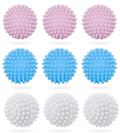 Half Forest 9 Stück Waschkugel Für Waschmaschine Waschbälle Für Daunenjacken Wiederverwendbar Für Die Wäschereinigung Zu Hause, Waschmaschinen Und Trockner(Blau, Rosa, Weiß)