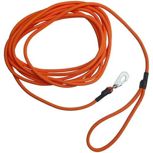 Schleppleine mit oder ohne Handschlaufe | Signalorange | rund, 6/7mm | 3-50m | Kunststoff/schwimmfähig (mit Handschlaufe, 30 m, schwimmfähig)