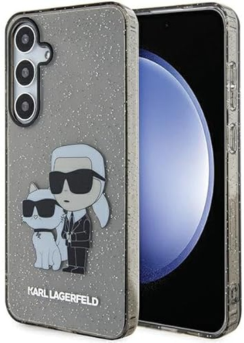 CG MOBILE Karl Lagerfeld KLHCS24MHNKCTGK Hülle Für S24+ S926 Schwarz hardcase Glitter Karl&Choupette
