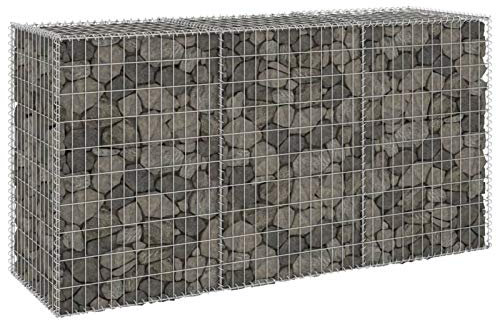 ZEYUAN Gabbione con Copertura in Acciaio Zincato 200x60x100 cm,Gabbione con Copertura,Gabbione per Sassi,Gabbione Rete Metallica-147815