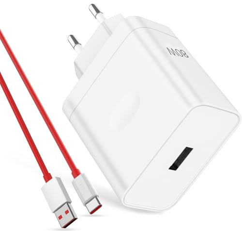 80W USB Ladegerät für Oneplus SuperVooc Charge,USB Netzteil mit USB C Ladekabel 1m Dashcharge Adapter für OnePlus 13 10 Pro Nord 2T Nord 4 3 CE 4 Lite 12R 12 9 Pro 8T N10 Oppo Reno 11F Realme 12 Pro