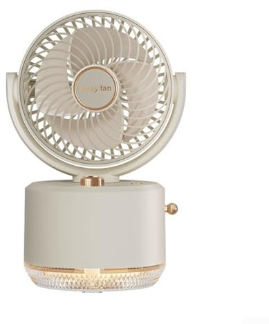 UTTASU Ventilador de escritorio con spray de agua, alimentado por USB, cabezal agitador, perfecto para el trabajo o el estudio (blanco)