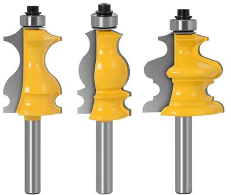 3pcs 8mm Shank Casing Base Molding Router Bit CNC Line Knife Woodworking Cutter Tenon Cutter For Woodworking Tools