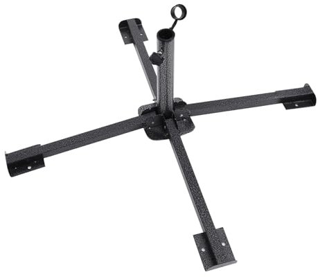 Gogogmee 1pieza Soporte De Sombrilla De Playa y Jardín Base De Hierro Grande y Plegable Estable y Resistente Al Viento Accesorio Esencial para Parasol Color Negro
