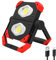 AuRiver Led Akku Strahler, Dimmbare Campinglampe Tragbar, 2000 Lumen USB Wiederaufladbare Strahler mit 3 Lichtmodi für Baustelle Werkstatt Camping und Notstrombank (Rot-2)